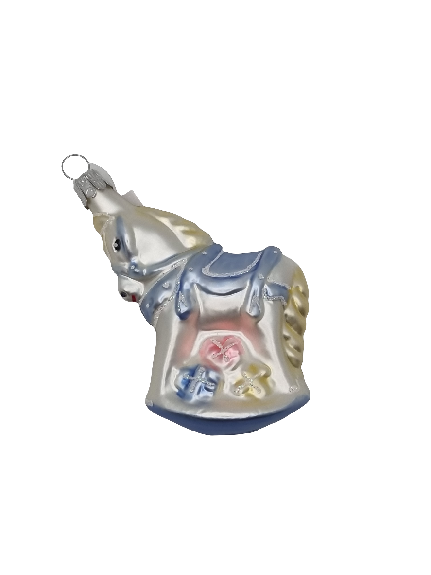 European Glass Christmas ornament of a Rocking horse (J)