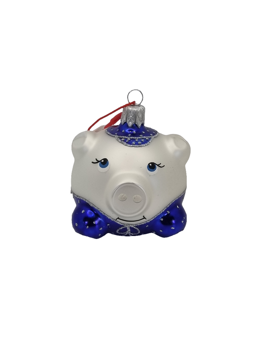 European Glass Christmas ornament of a Pig (F)