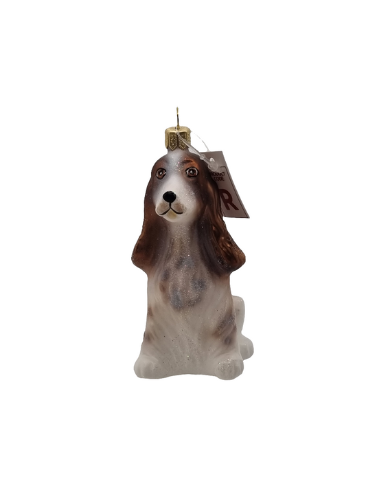 European Glass Christmas ornament of a Dog | Cocker Spaniel Floppy Ears (R)