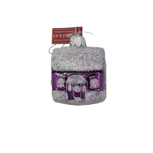 European Glass Christmas ornament of a House (H)