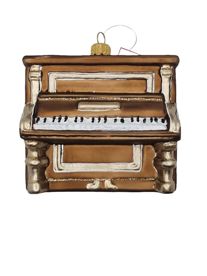 European Glass Christmas ornament of a Piano upright (W)