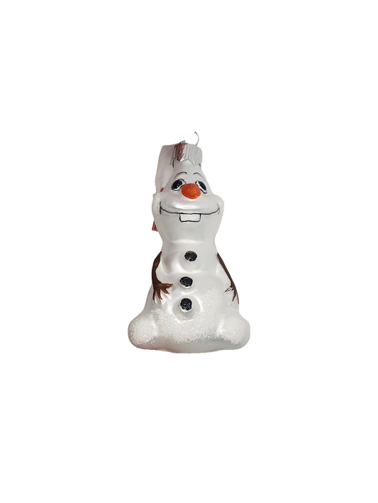 European Glass Christmas ornament of a Frozen | Olaf Snowman (G)