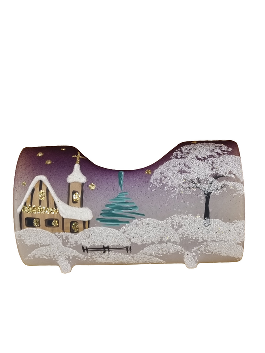European Glass Christmas ornament of a Glass Single Candle Holder