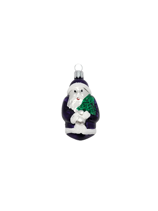 European Glass Christmas ornament of a Santa with Tree (I)