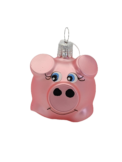 European Glass Christmas ornament of a Pig (G)