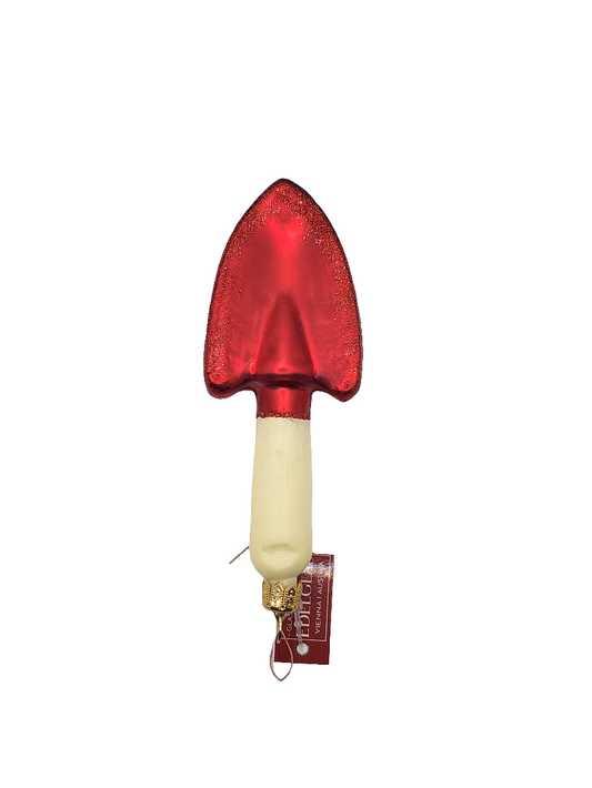 European Glass Christmas ornament of a Trowel garden spade (P)