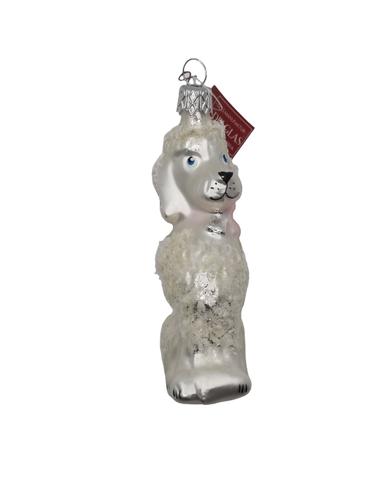 European Glass Christmas ornament of a Dog tall collar coloured (I)