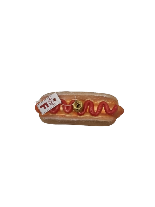European Glass Christmas ornament of a Hot Dog Ketchup (F)