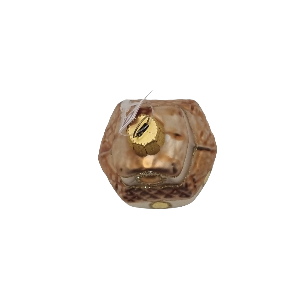European Glass Christmas ornament of a House | Hexagonal Silent Night Chapel (D)