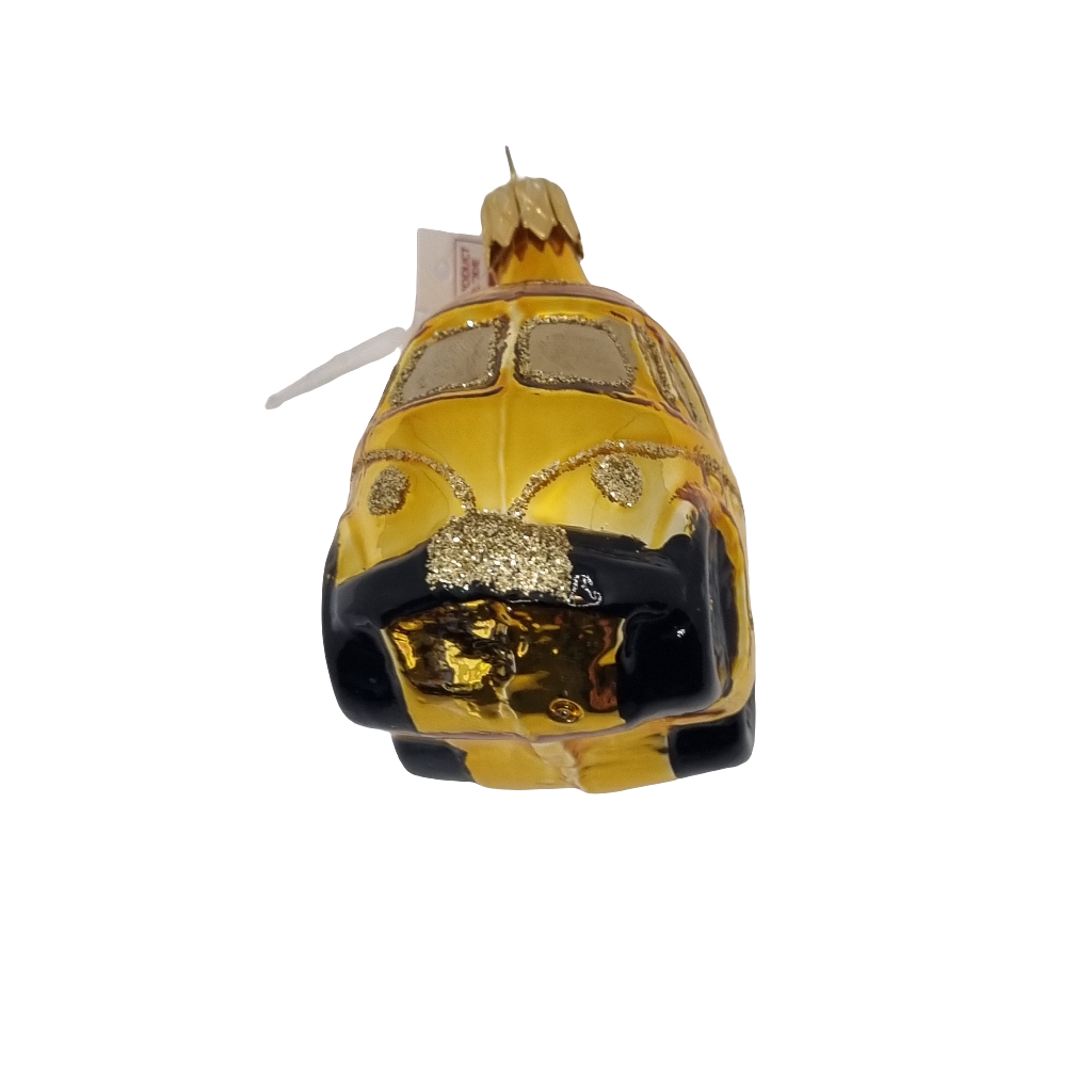 European Glass Christmas ornament of a Cars | Tall Golden Van (E)