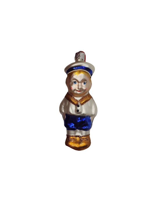 European Glass Christmas ornament of a Schoolboy (N)