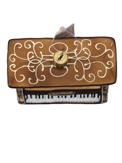 European Glass Christmas ornament of a Piano upright (W)