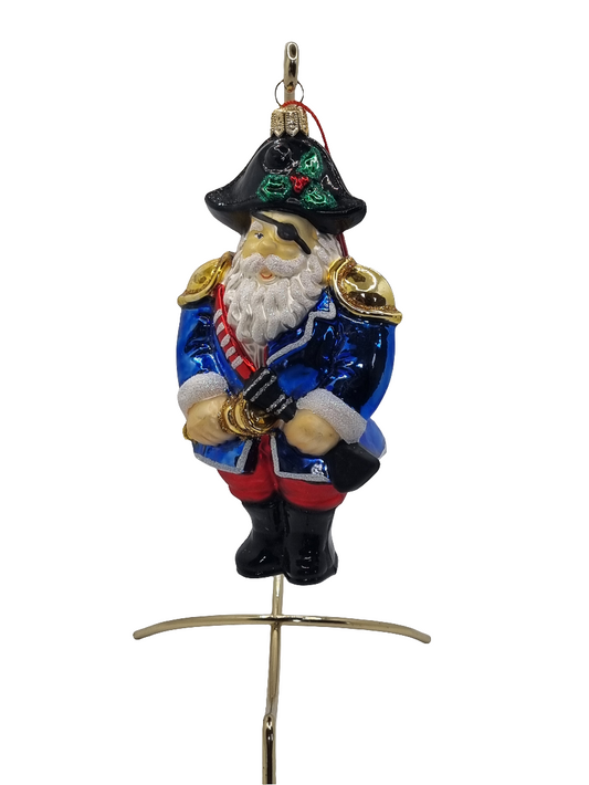 European Glass Christmas ornament of a Pirate (V)