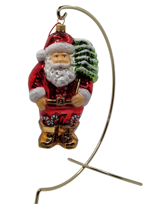 European Glass Christmas ornament of a Santa tree (U)