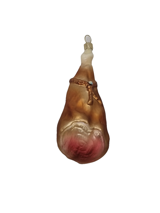 European Glass Christmas ornament of a Leg of Ham / Prosciutto (Q)