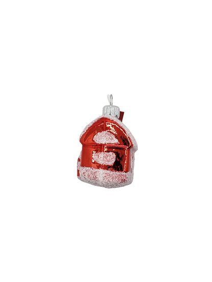 European Glass Christmas ornament of a House | Snowy Roof Assorted Colours (H)