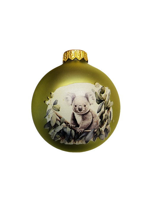 European Glass Christmas ornament of a Bauble | Koala (F)