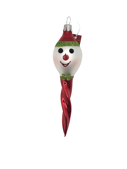 European Glass Christmas ornament of a Icicle | Snowman (N)