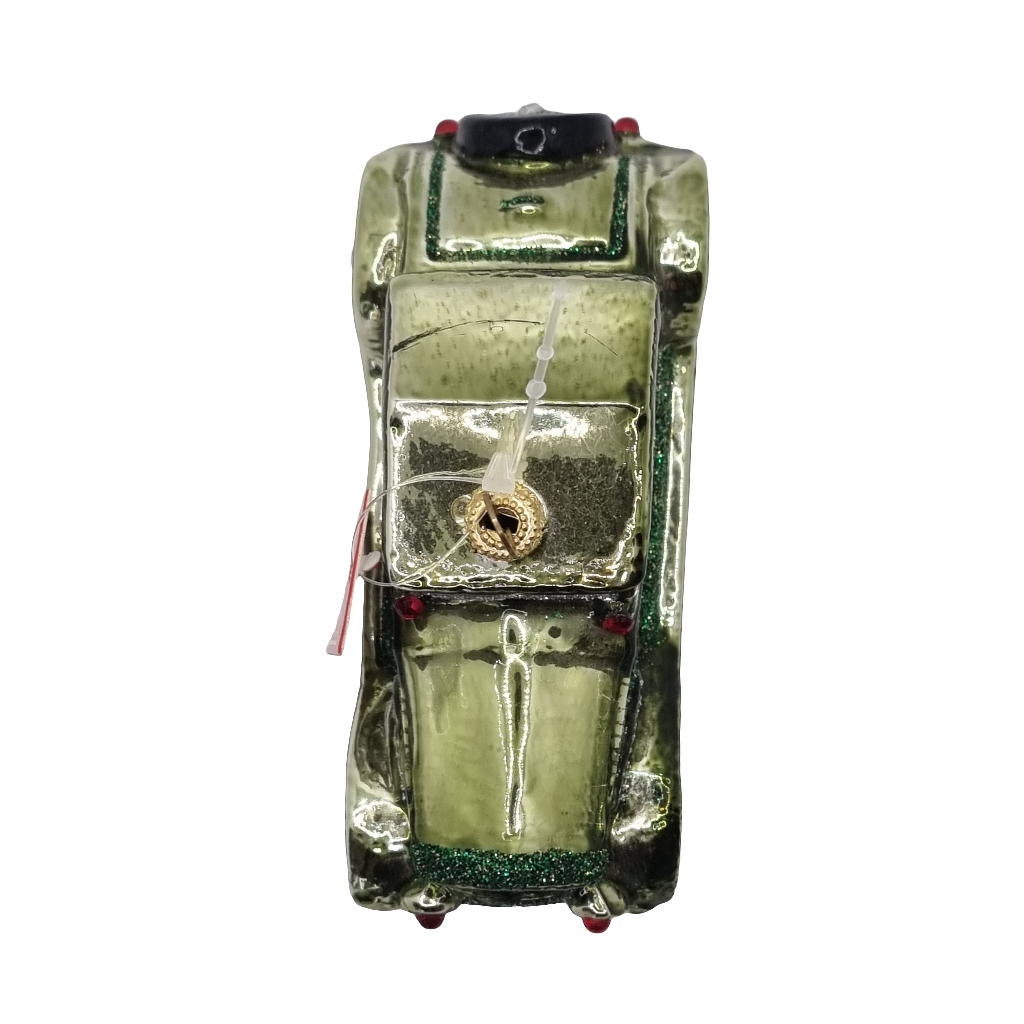 European Glass Christmas ornament of a Cars | Old Green Car (U)