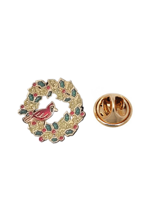 European Glass Christmas ornament of a Wreath Bird | Pins