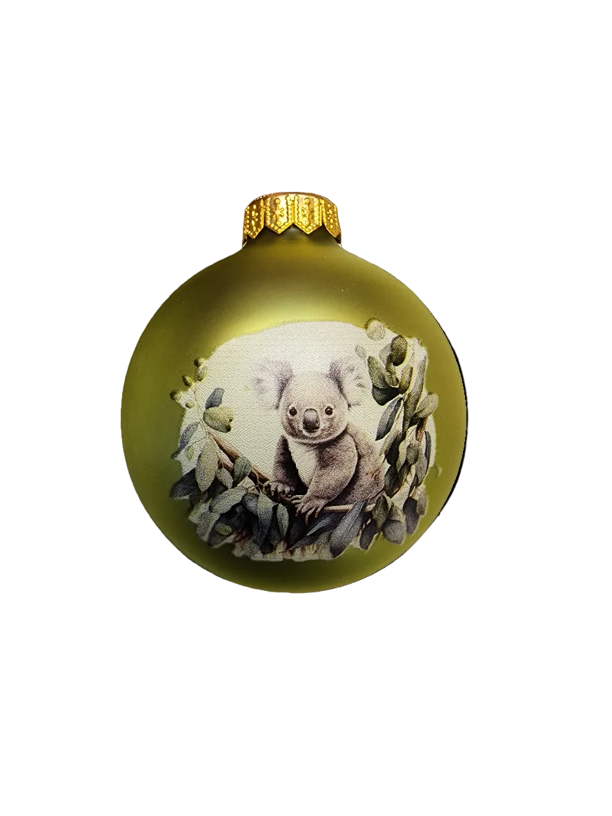 European Glass Christmas ornament of a Bauble | Koala (F)