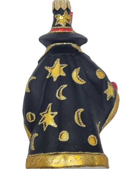 European Glass Christmas ornament of a Master Wizard with Staff (V)