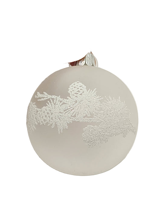 Bauble | Clear with White Frosted Pattern (D)