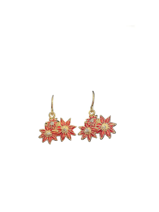 Poinsettia Flowers Cluster | Earrings