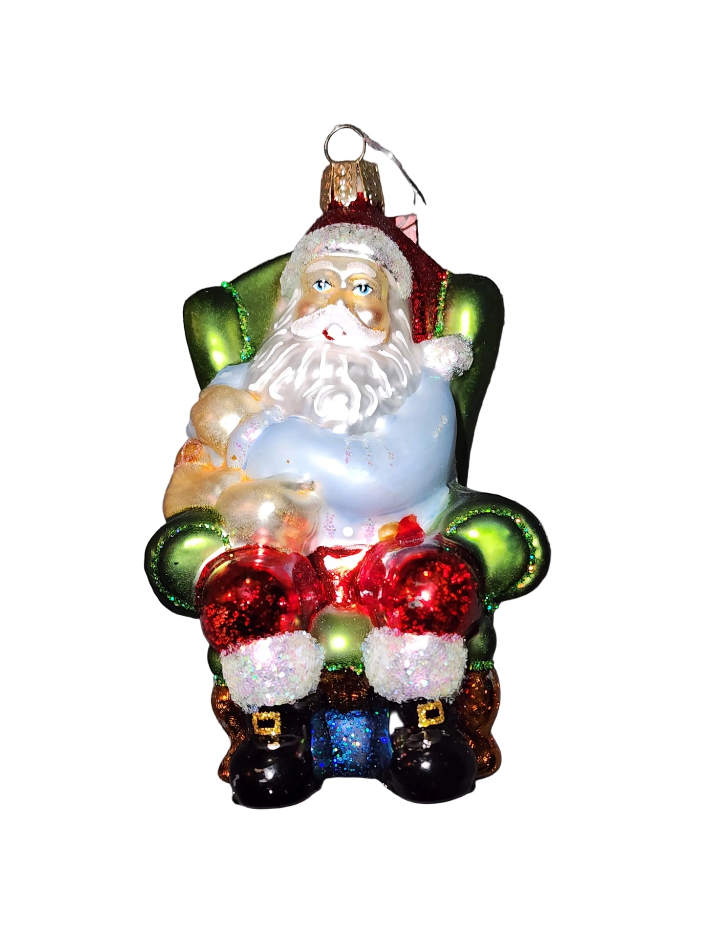 Santa in Green Chair (S)