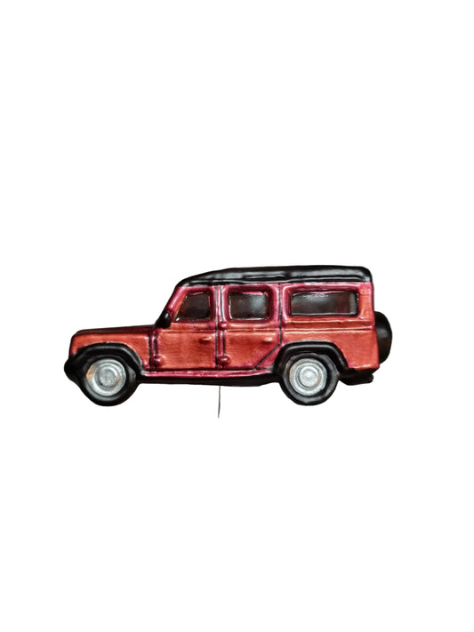 Red and black car glass ornament